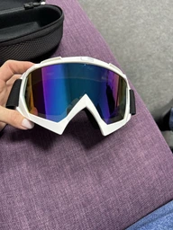 Маска лижна UV400 захист Біла оправа блискуча хамелеон скло окуляри для лиж V3 (567859078) фото від покупців 2