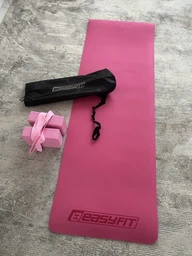Коврик для йоги и фитнеса EasyFit EF-1924E-MTB TPE+TC ECO-Friendly двухслойный каремат в чехле 183 х 61 х 0.6 см Мятный с черным (56002555)