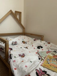 Дитяче ліжко будиночок Монтессорі BUSY WOOD на ніжках Модель 3 160х80 см сірий фото від покупців 2