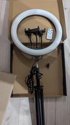 Разноцветная кольцевая RGB LED лампа 36 см 3 крепления смартфона Studio Light + штатив 2м (SMJ-36) фото от покупателей 1