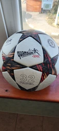 М'яч футбольний CHAMPIONS LEAGUE QUANSON Football Size №5 400 грамів TPU White/Brown (С 40042/03) фото від покупців 3