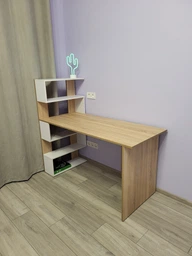 Стіл комп'ютерний з поличками лівоворуч RedWood Ванкувер Ш1416*В1226*Г600 Дуб сонома/Білий RLST24sonomawhite фото від покупців 4
