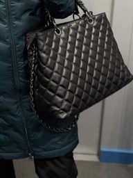 Сумка женская кожаная тоут большая Regina Notte Tote Nappa 3155 Черно-синий