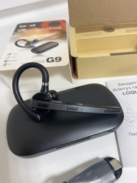 Беспроводная блютуз гарнитура LOQUI G9 с функцией шумопоглощения и зарядным кейсом фото от покупателей 8