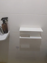 Полка держатель для туалетной бумаги NC Home 2-ярусная белая 110305 фото от покупателей 2