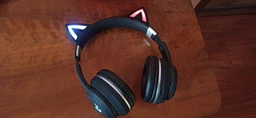 Беспроводные наушники Onvex BT612I с кошачьими ушками, RGB-подсветкой, Bluetooth 5.3, FM-радио, MicroSD, AUX, складные Blue-Pink фото от покупателей 19