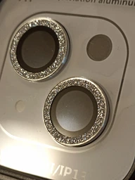 Защитное стекло на камеру для iPhone 13 Mini с камнями Золото фото от покупателей 1