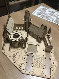 Пазл деревянный 3D модель Таинственный замок Школа волшебства деревянный конструктор Mr.Playwood 10416