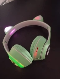 Беспроводные наушники с кошачьими ушками CAT EAR Bluetooth 5.0 + EDR детские наушники, игровые с блютуз гарнитурой и LED подсветкой, фиолетовые фото от покупателей 14