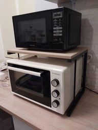 Підставка для мікрохвильовки Kitchen K301 Ferrum-decor 400x550x350 Чорний метал ДСП Сосна Кембра 16 мм (KITCH30108) фото від покупців 17