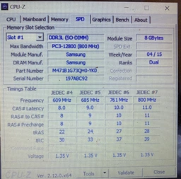 Samsung 8GB DDR3L 1600MHz SO-DIMM 204-Pin Non-ECC Unbuffered RAM (M471B1G73QH0-YK0) для ноутбуков фото от покупателей 8