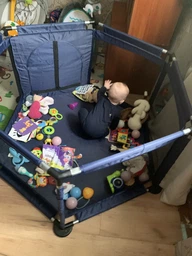 Дитячий манеж Kids Розовий з трубок із нержавіючої сталі тканина Оксфорд 210D фото від покупців 1