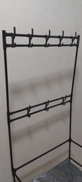 Вешалка для одежды в прихожую New simple floor clothes rack чёрная с полками для обуви Черный фото от покупателей 4