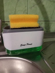 Кухонний органайзер для миття посуду SOAP PUMP диспенсер-дозатор та підставка під губку (чорний) фото від покупців 8