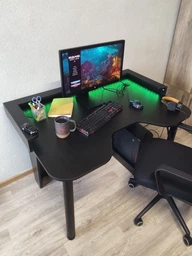 Геймерский компьютерный стол "STALKER - PRO", чёрный, игровой. фото от покупателей 4