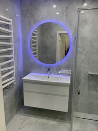 Тумба подвесная AQUA RODOS Элит с умывальником CeraStyle Elite 80 см белая матовая фото от покупателей 4