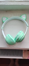 Беспроводные наушники с кошачьими ушками CAT EAR Bluetooth 5.0 + EDR детские наушники, игровые с блютуз гарнитурой и LED подсветкой, фиолетовые фото от покупателей 13