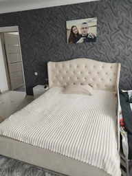 Плед-покрывало флис Love You Айвори евро 200х220 см в полоску (ly8282) фото от покупателей 2