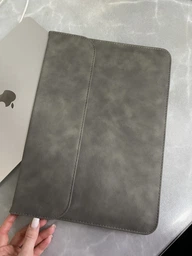 Чохол конверт на магніті для ноутбука або планшета з екошкіри для Macbook Air Pro 13 Cірий фото від покупців 2