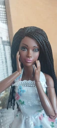 Кукла Барби коллекционная Темнокожая с афрокосичками Barbie Signature Looks Modern Y2K Fashion, Long Black Hair with Braids #21 (HRM13)