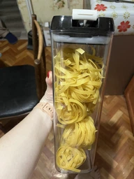 Набір контейнерів на 7шт для зберігання круп, продуктів харчування, сипучих і рідин із герметичною чорною кришкою (Storage Box) фото від покупців 19