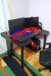 Геймерский компьютерный стол "STALKER - PRO", чёрный, игровой. фото от покупателей 2