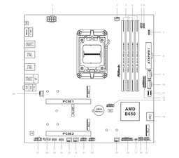Материнська плата ASRock B650M Pro RS (sAM5, AMD B650, PCI-Ex16)