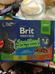 Вологий корм для стерилізованих котів Brit Premium Sterilised pouch 12шт/100 г, асорти із 4 смаків у желе фото від покупців 3