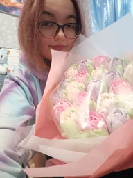Натуральний букет із зефірних квітів тюльпанів №19 фото від покупців 8