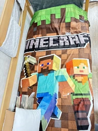 Плед мир Minecraft покрывало с 3D рисунком размер 135х160 фото от покупателей 1