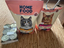 Сухой корм HOME FOOD здоровая кожа и блеск шерсти для взрослых кошек "Индейка и лосось" Healthy Skin And Shiny Coat 1.6 кг фото от покупателей 1