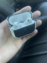 Защитный ударопрочный чехол Air Case для беспроводных наушников AirPods Pro / AirPods Pro 2 Black - White (с карабином) фото от покупателей 2