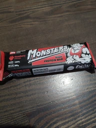 Протеиновый батончик Monsters Strong Max, 80 г., Полуниця - білий шоколад