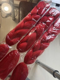 Канекалон однотонный А12 красный Jumbo Braid коса 60 см