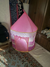 Детская палатка Замок для принцессы Игровой домик для девочек 135х105х105 см Розовый