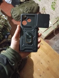 Протиударний броньований чохол із захистом камери для Xiaomi Redmi 13c та Poco c65 Armor Case Keysion red