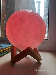 Ночник 3D светильник луна Moon Touch Control 15 см, 5 режимов фото от покупателей 8