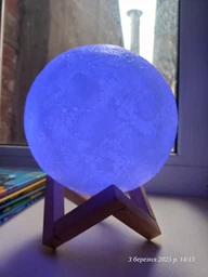 Ночник 3D светильник луна Moon Touch Control 15 см, 5 режимов фото от покупателей 10