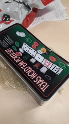 Покерный набор 200 Texas Hold'em фишек в металлической коробке с номиналом DKWAY 200штук