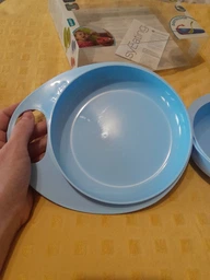 Набор детских тарелок Nuvita Easy Eating мелкая 230 мл 2 шт (NV8461Blue) фото от покупателей 6