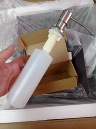 Мойка из нержавеющей стали AQUAMILL 5050 decor + смеситель + дозатор + решетка + сифон