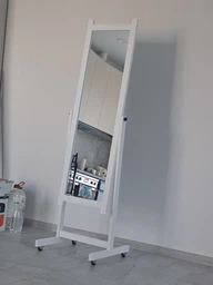 Зеркало напольное на колесиках Фацет Horn 150x46x44 см Белое HORNWW фото от покупателей 2