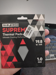 Термопрокладка SubZero SUPREME 100x100x1.0 мм SubZero Thermal Pad 19.8 W/mK сіра фото от покупателей 1