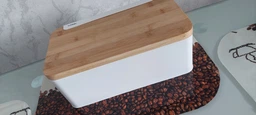 Хлібниця Ardesto Midori 33х13х18см, метал, бамбук, білий