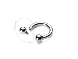 Серьга Подкова циркуляр из хирургической стали с конусом 1.2мм