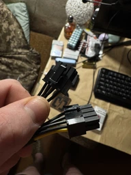 Кабель переходник в оплетке 18 AWG 20 см GPU 8 pin -> 2х GPU PCI-E (6+2) VGA на видеокарту (540106028) Черный