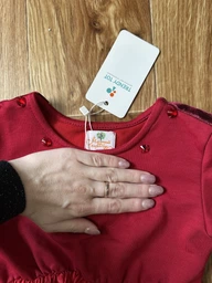 Плаття зі спідницею плісе для дівчат Модний карапуз 03-00833 червоний 110 см (5 років) фото від покупців 1