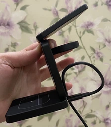 Складна бездротова зарядна докстанція MagSafe 3 в 1 магнітна зарядка док станція для айфона смарт годинника навушників Apple iPhone Apple Watch AirPods Black IW30-B фото від покупців 6