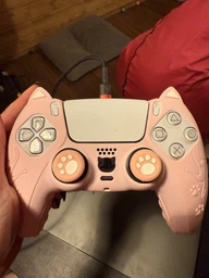 Качественный защитный силиконовый чехол Cat Ear Yellow для геймпада Sony DualSense PS5 + накладки на стики Cat Paws фото от покупателей 2
