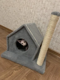 Когтеточка Lucky Pet домик сизалевый "Фани" Серая 50х40х40 см (4820224216157)